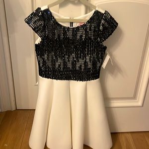 12 yr girls Zoe LTD formal black and white dress